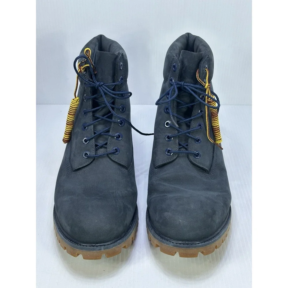 Timberland 6in Premium Waterproof Boots Navy Blue Nubuck Leather 6718B Mens 14 M